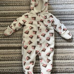 Cozy White and Brown Kids One Piece